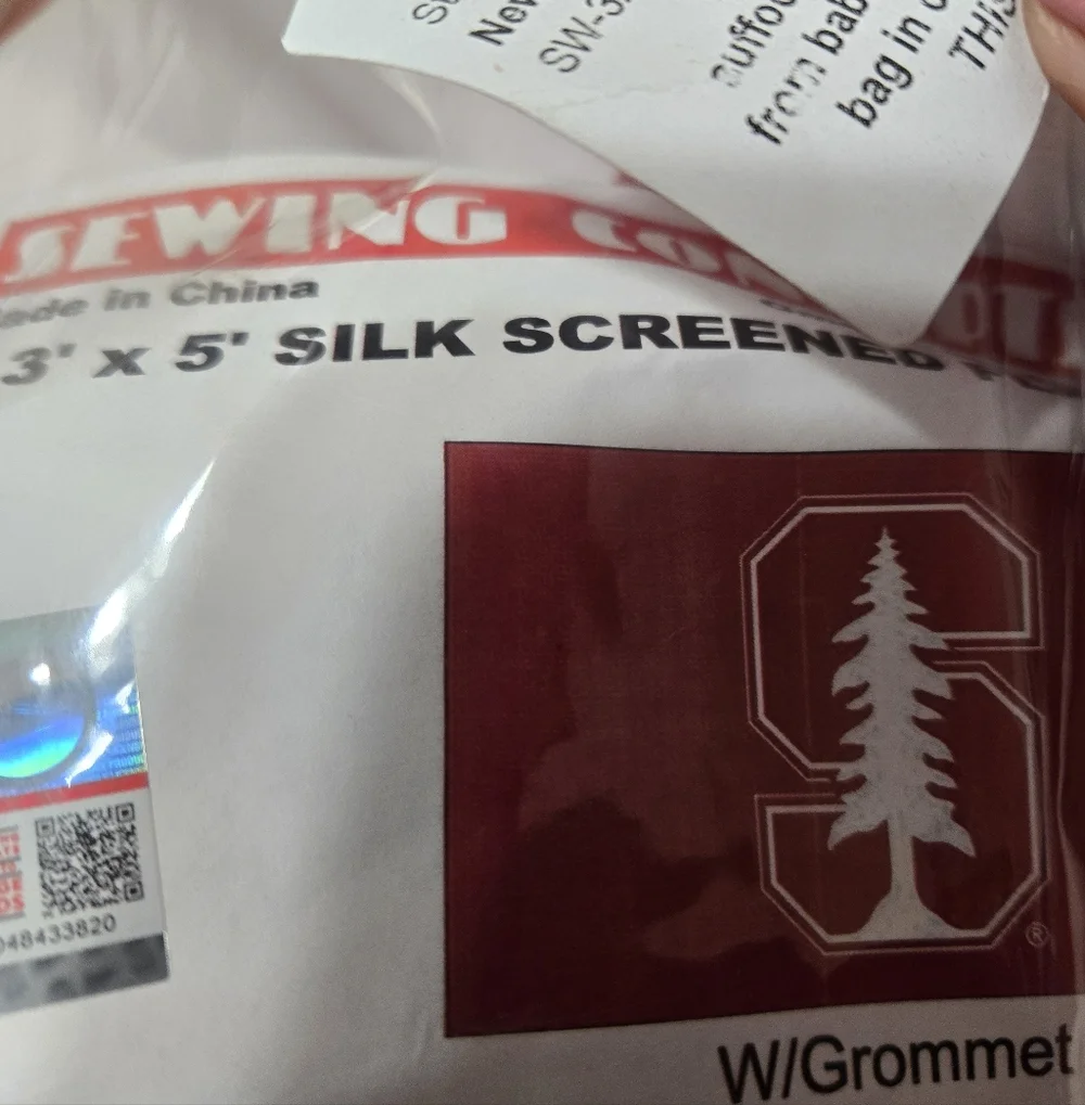 Stanford Cardinal Silk Screen 3'x5' Flag W/Grommet NIP #430030531R